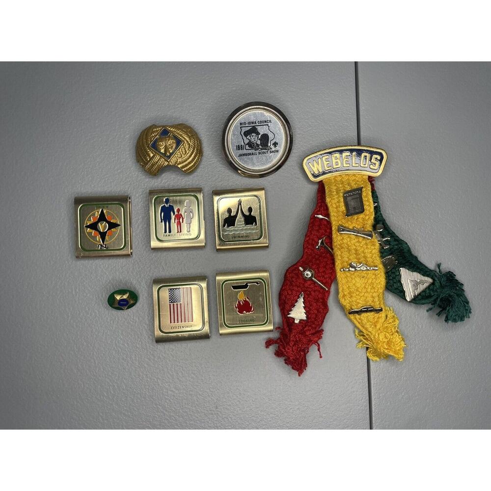 Lot Of Vintage Cub Scouts Webelos Patch Activity Pins Badges Iowa Boy Scouts